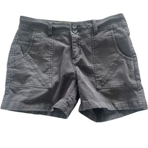 Prana Breathe Women’s Grey Corduroy Shorts Midrise Organic Cotton